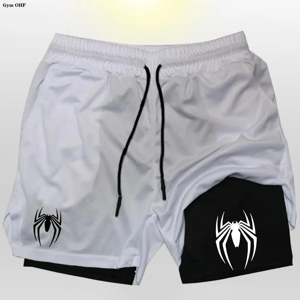 Sport Shorts Men 2099 Spider Sportswear Double-Deck Running Shorts 2 In 1 Beach Bottoms Summer Gym Fitness Training Short Pants CB DROPSHIPPING