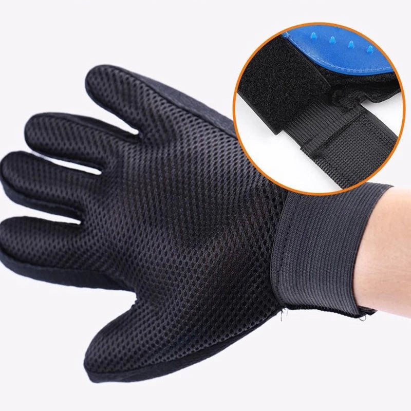 Pet Hair Remover Cat Cleaning Grooming Comb, No Wash Silicone Gloves Solid Color Pet Bath Brushcat and Dog Supplies