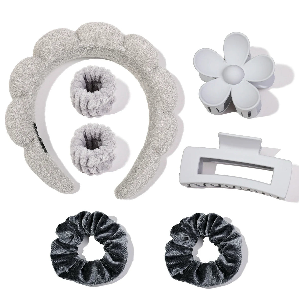 7Pcs Fashion Microfiber Washing Wristbands Scrunchies Puffy Headband Spa Bubble Headband for Washing Face Makeup Shower Skincare CB DROPSHIPPING
