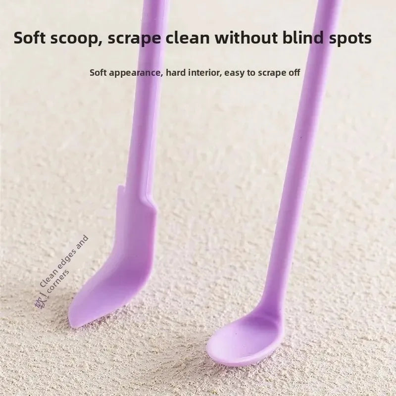 1/3pcs Double-Head Silicone Scraper Spoon Set Makeup Brushes Cosmetics Tools Beauty Accessories Reusable Silicone Scoop Scraper