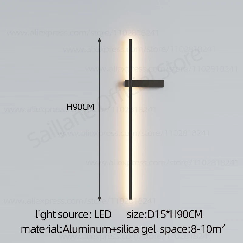 Modern Simple Living Room TV Background Wall Fitting Bedside Lighting In Bedroom Designer Staircase Light Long Indoor Wall Lamp