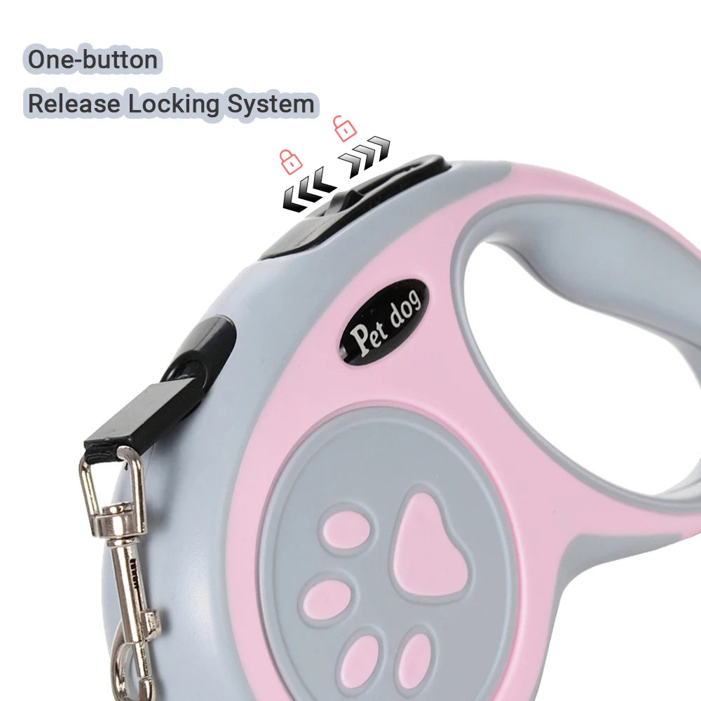 Retractable Dog Leash 3M/5M Pet Walking Lead One-Button Lock Non-Slip Handle for Small Dogs Cats Training Hiking Puppy Supplies CB DROPSHIPPING