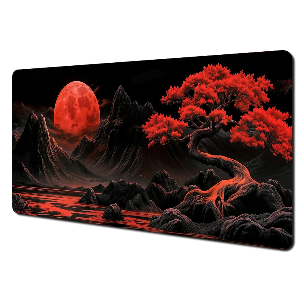 Red and Black Art Landscapes Large Mouse Pad Anti-Slip Durable Desk Mat Offices Accessories Keyboard Mouse Mat Tapis De Bureau CB DROPSHIPPING
