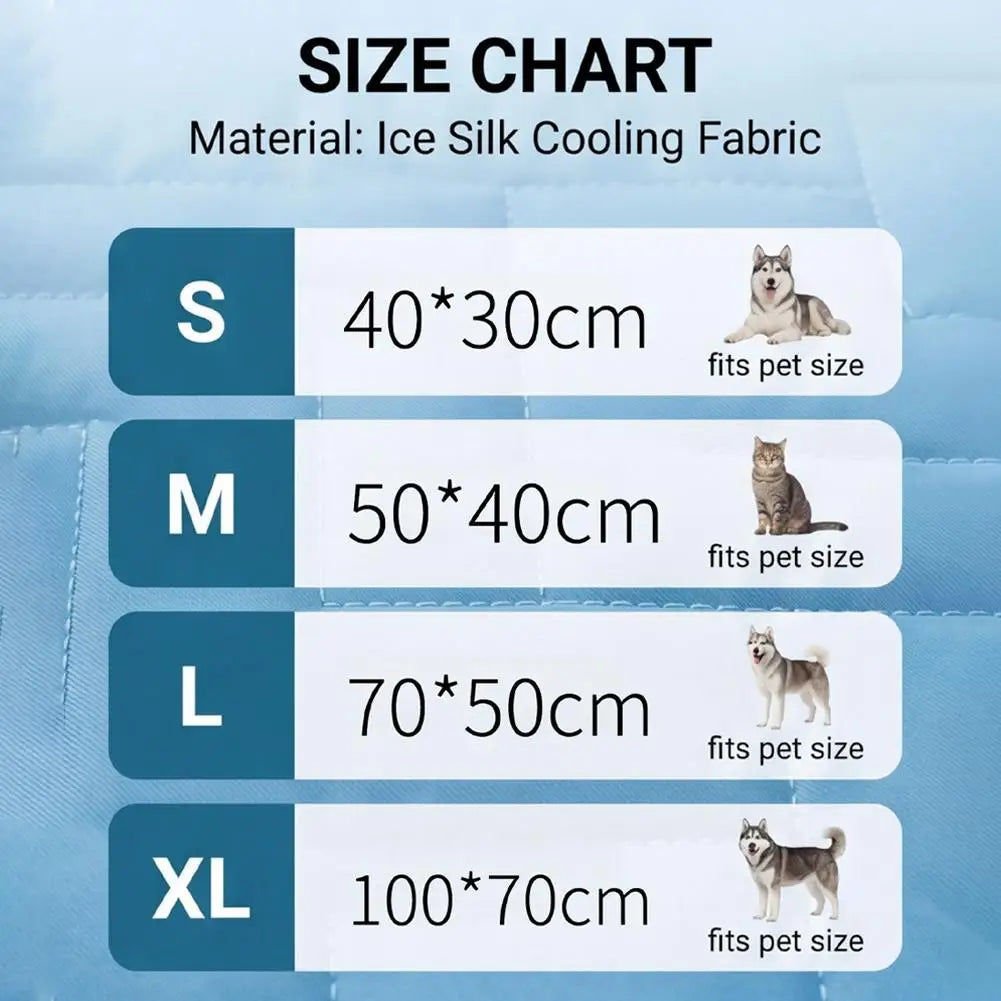 Summer Ice Silk Dog Cooling Mat Breathable Pet Cushion Washable Dog Cat Sleeping Bed Blanket Pad For Small Medium Large Dog Cat
