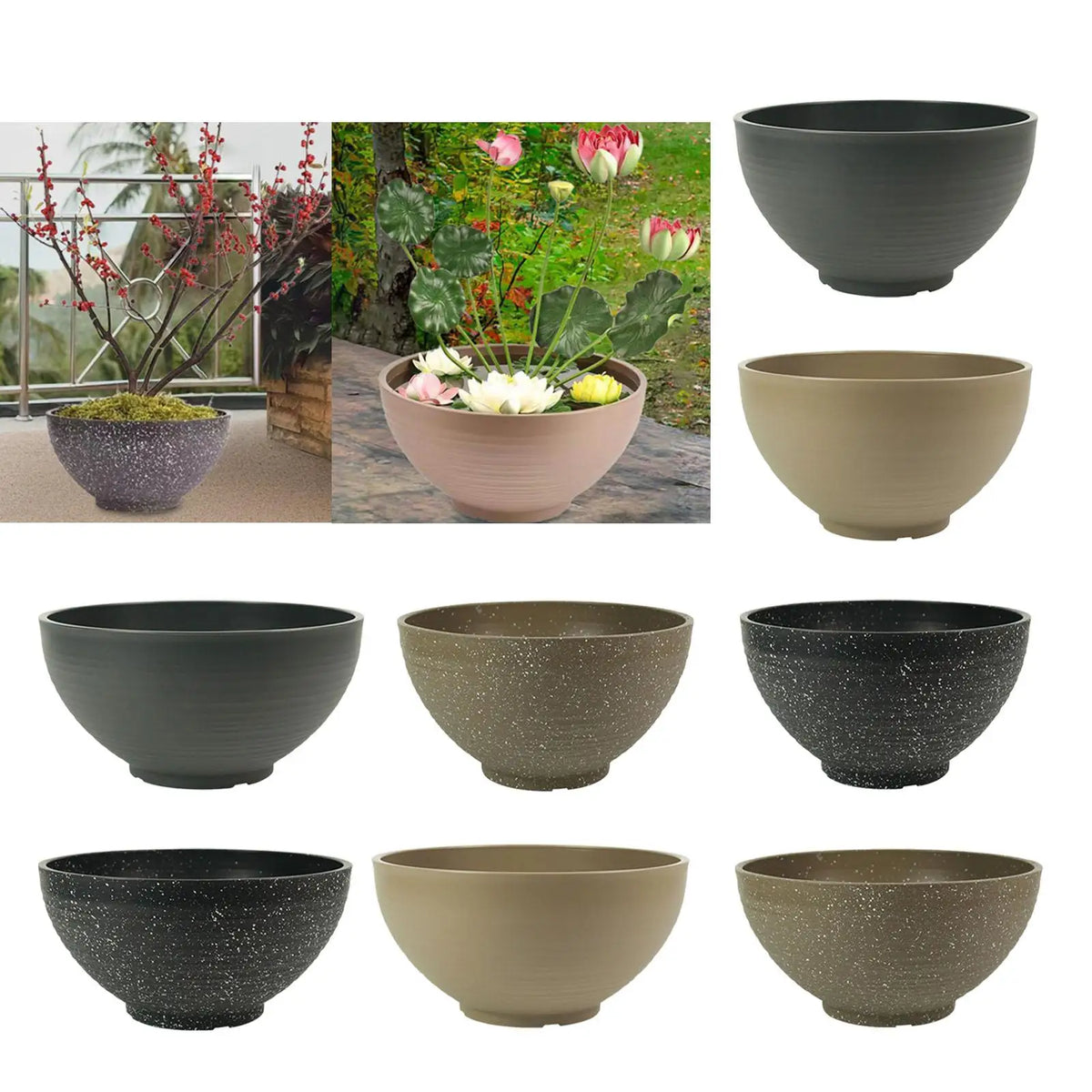 Garden Bowl Planter Water Plant Pot Multipurpose Practical Gift Ornament