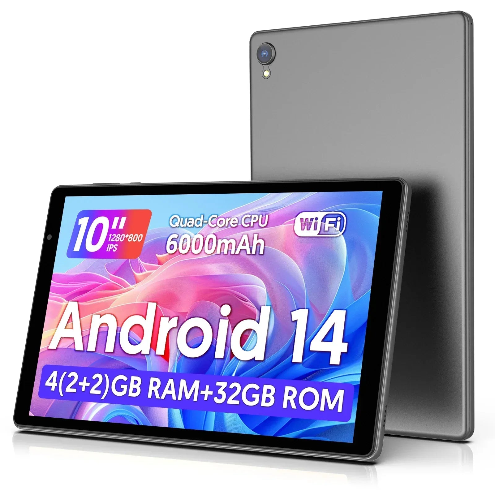 Latest Android 14 Tablet, 10-inch Tablet, Quad-core Processor, 5G WiFi, 4GB ROM + 32GB RAM, 1280*800 Resolution, 6000mAh Battery CB DROPSHIPPING
