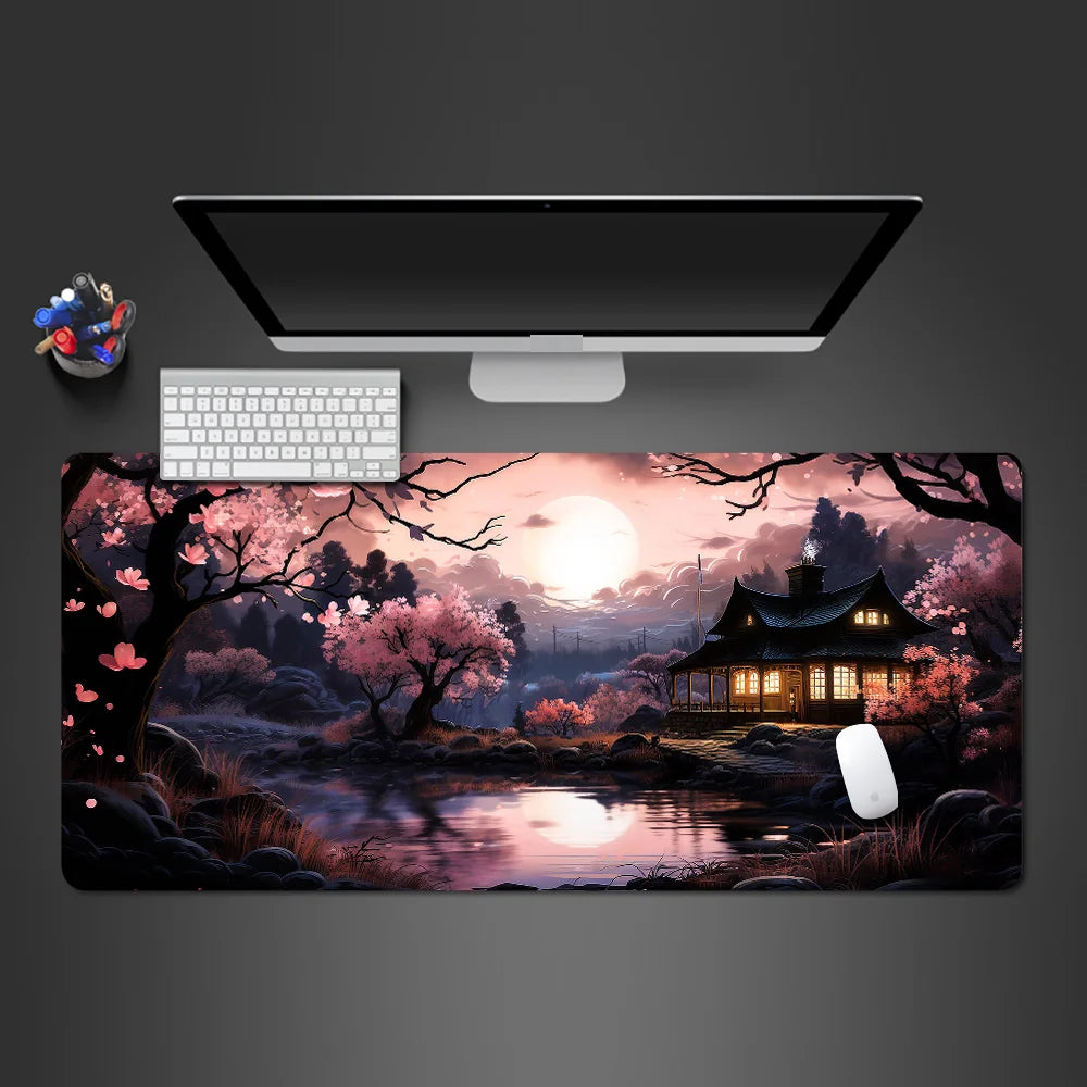 Mouse Pad Sakura Landscape Desk Accessories Mat Gamer Rug Xxl Keyboard Pad 1000X500x3MM Desk Mat Office Carpet Gaming Mouse Mats CB DROPSHIPPING