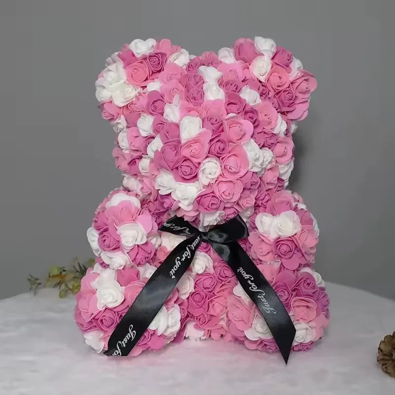 2024 New Artificial Flower Eternal Rose Teddy Bear for Mom Mother's Day Birthday Valentine's Day Anniversary Gifts & Decorations