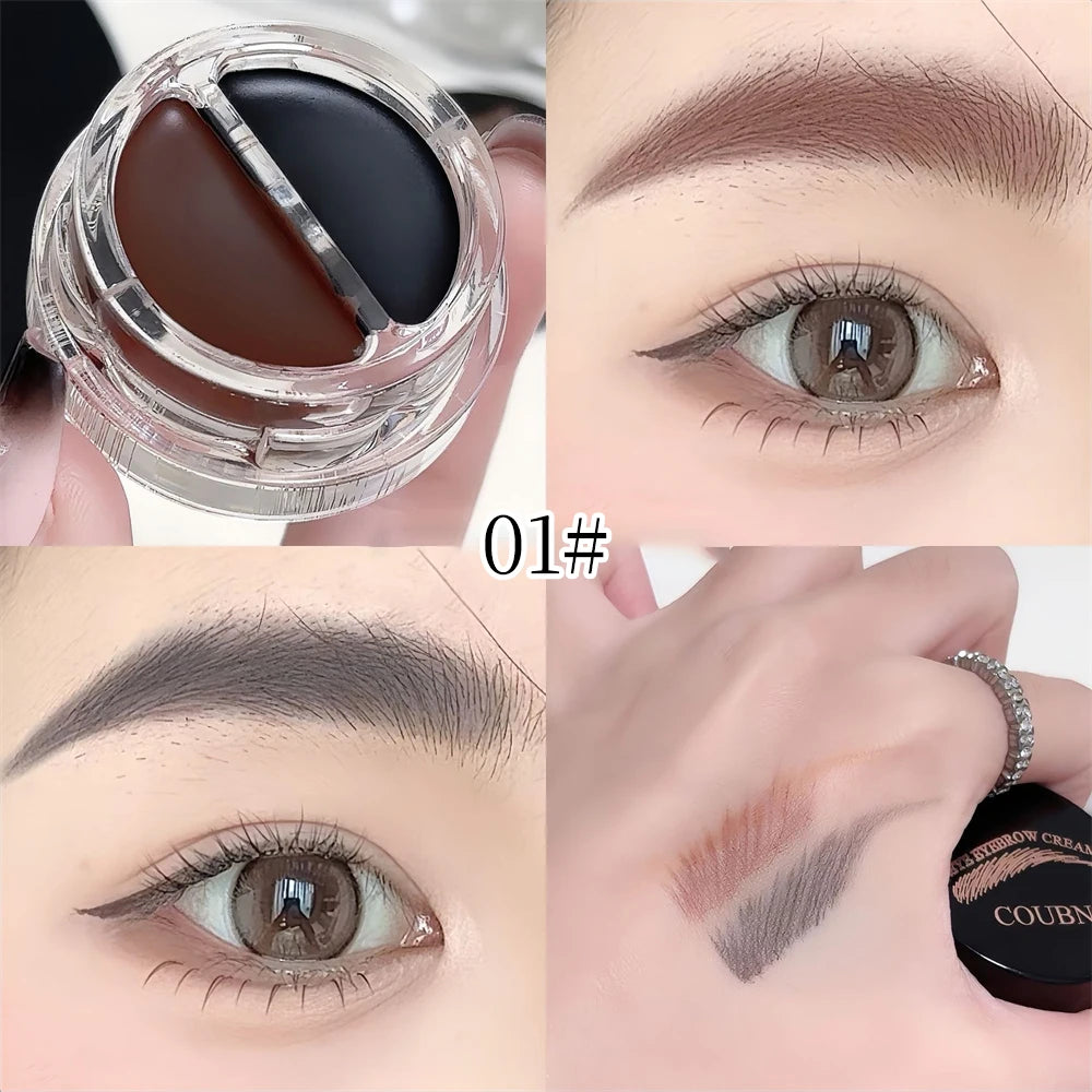 Two-Tone Matte Eyebrow Cream With Brush for Eyeliner & Eye Brow Waterproof Sweat Proof Wild Eyebrow Gel 3D Natural Tint Makeup CB DROPSHIPPING