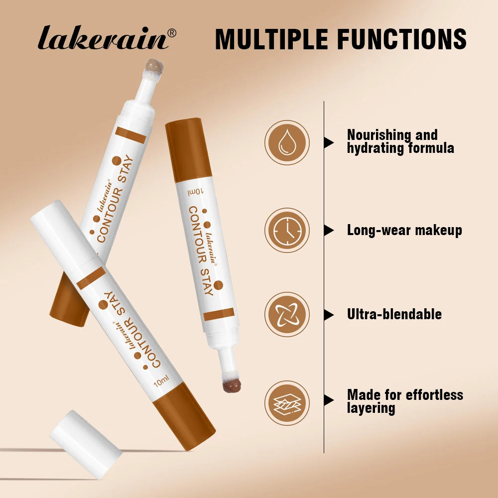 6-colors Moisturizing Liquid Contour Stay Cream Bronzer Waterproof Lightweight 3D Concealer Nourishing Face Contour Makeup CB DROPSHIPPING