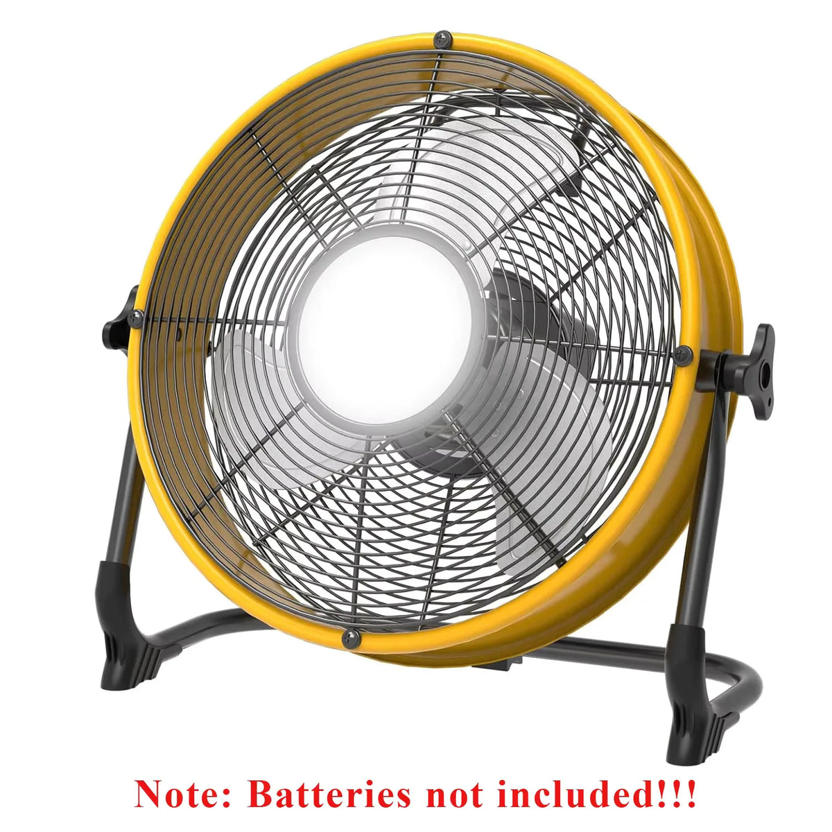 12/16 inch Floor Fan for Dewalt Battery Portable Fan Metal Industrial Stepless Speed Fan for Jobsite Garage Camping Emergency