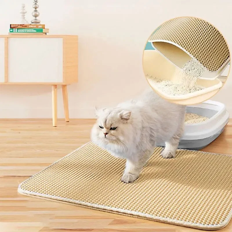 Cat Litter Mat Non Slip Big Pet Litter Box Filter Mat Double Layer Wear Resistant Waterproof Cat Litter Mat Pet Clean Supplies CB DROPSHIPPING