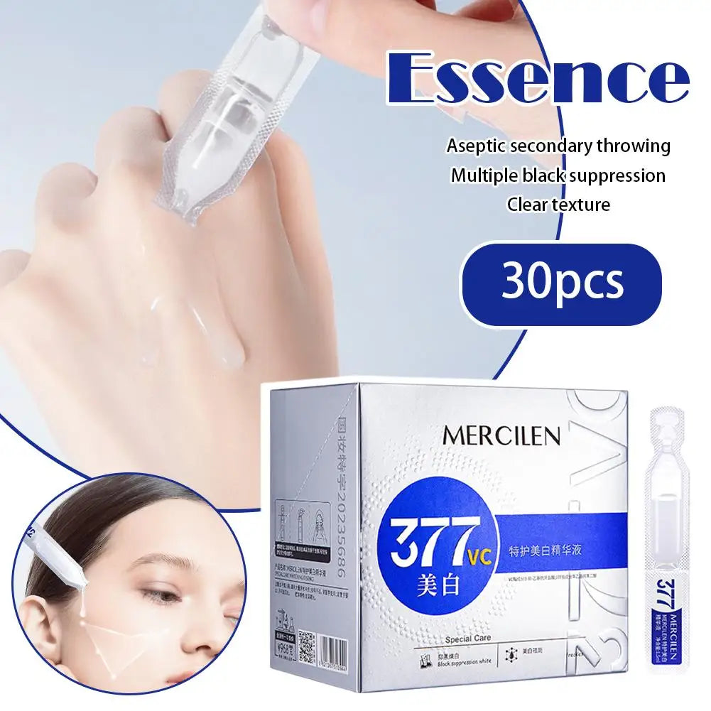 30Pcs Reduce Wrinkles Skin Base Essence Face Care Moisturizing Brighten Delicate Smooth Shrink Pores Face Serum Beauty Skincare