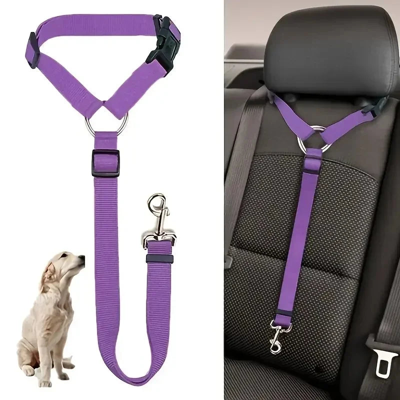 1PC Adjustable Pet Dog And Cat Seat Belt Safety Rope Car Headrest Restraint for Small Dogs Car Seat Belt Accessories CB DROPSHIPPING