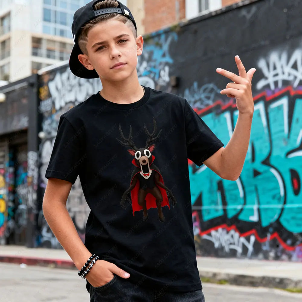 99 Nights in The Forest Inspired Deer Game Tee Perfect for Nature Lovers Birthday Gifts Fun Cute Cartoon Deer Kids T-Shirt Tops CB DROPSHIPPING