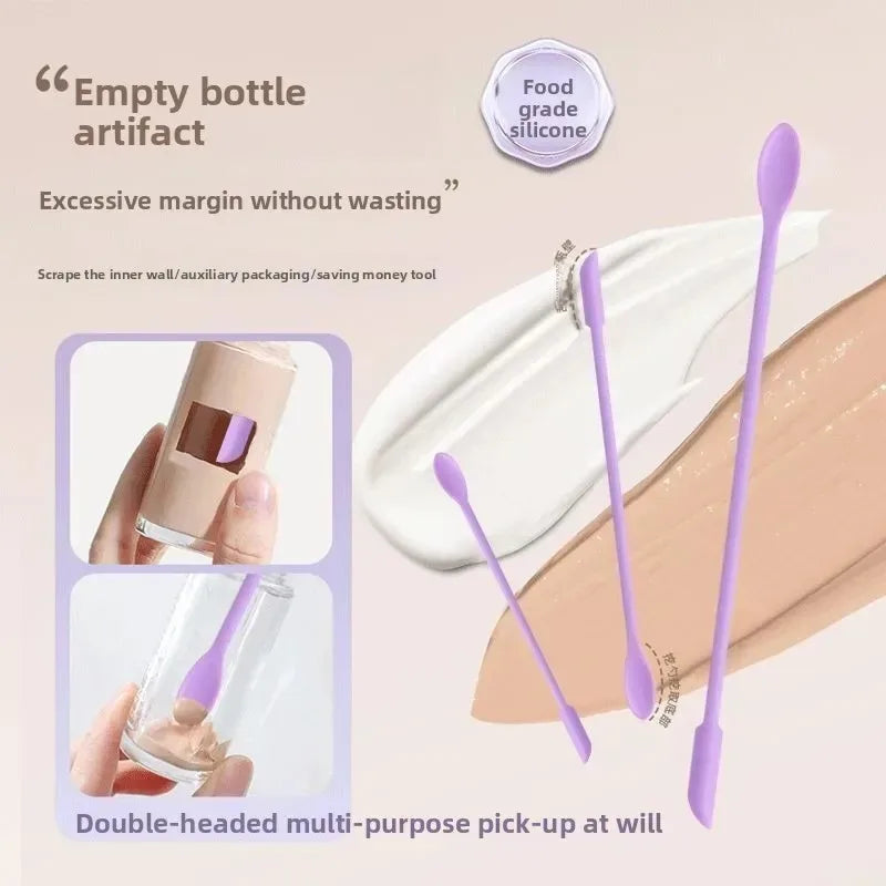 1/3pcs Double-Head Silicone Scraper Spoon Set Makeup Brushes Cosmetics Tools Beauty Accessories Reusable Silicone Scoop Scraper