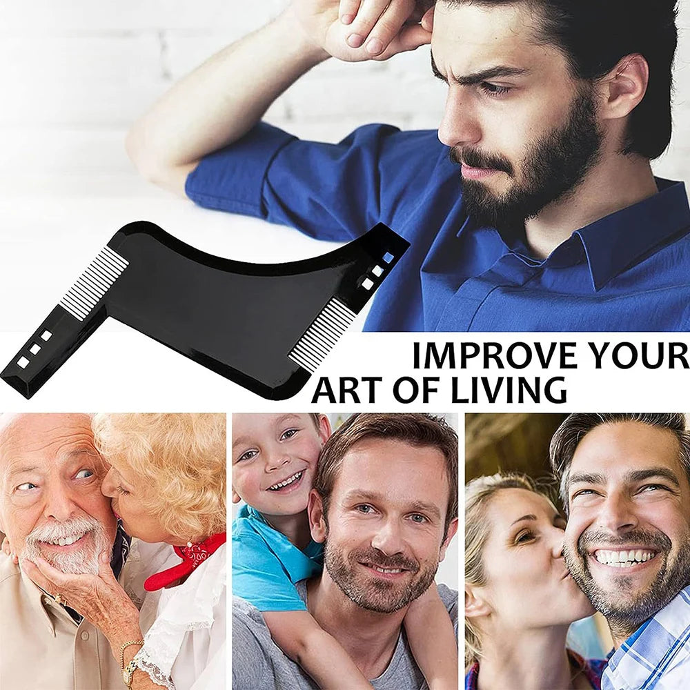 Beard Comb Sideburns Styling Comb Ribbon Brush Trimming Template Beard Styling Comb Makeup Comb Use With Beard Trimmer Or Razor CB DROPSHIPPING