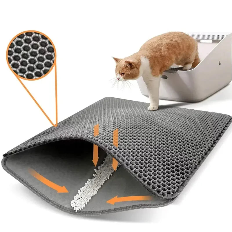 Cat Litter Mat Non Slip Big Pet Litter Box Filter Mat Double Layer Wear Resistant Waterproof Cat Litter Mat Pet Clean Supplies CB DROPSHIPPING