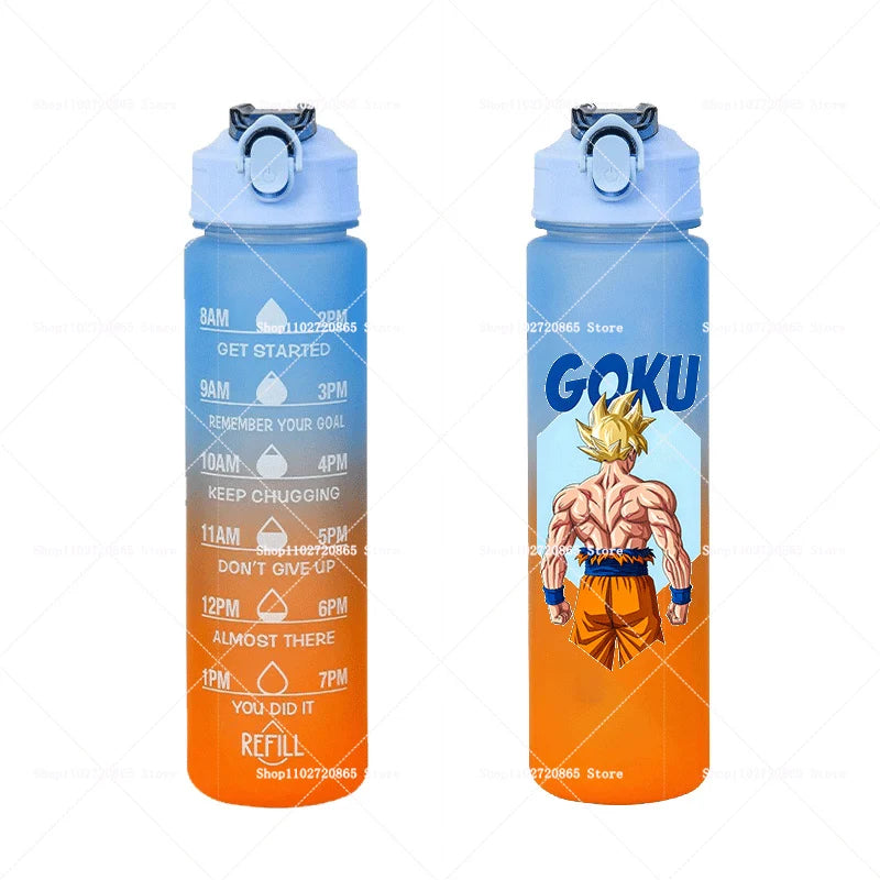 750ML Dragons Ball Water Cup Goku Anime Cartoon Drink Bottles Men Leak Proof Portable Plastic Large Sport Gym Straw Kettle Gift