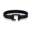 MKENDN C Clasp Bracelets Men Multilayer Keel Waterproof Rope Bracelet Women Black Stainless Steel Easy Sport Hook