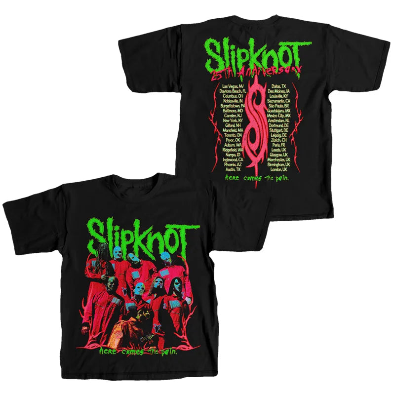 Photo SLIPKNOT Gothic Style Band T-Shirt Cotton Graphic Tee Men Women Summer Streetwear Top