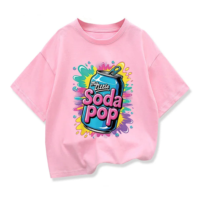 Kids Short-Sleeve t shirts My Little Soda Pop Children's Summer Pure Cotton Loose Tees Boys Girls Casual Tee Tops CB DROPSHIPPING
