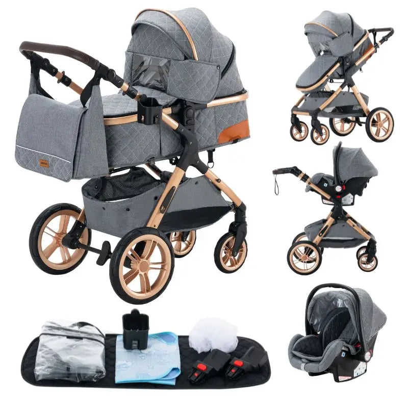 3-in-1 baby stroller travel system lightweight pram for newborns compact foldable Winter baby stroller baby buggy all-terrain CB DROPSHIPPING