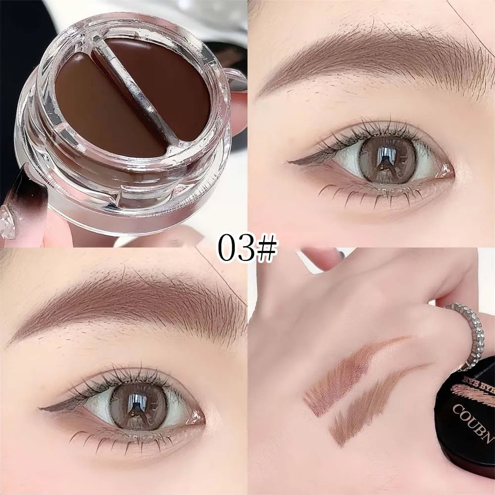 Two-Tone Matte Eyebrow Cream With Brush for Eyeliner & Eye Brow Waterproof Sweat Proof Wild Eyebrow Gel 3D Natural Tint Makeup CB DROPSHIPPING