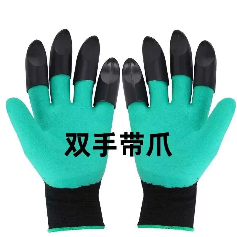 Garden Genie Gloves with Claws, Waterproof Rubber Gardening Gloves for Digging Planting Weeding, Protective Yard Work Gloves