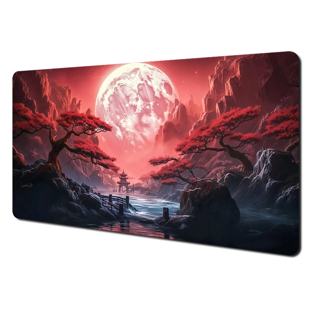 Red and Black Art Landscapes Large Mouse Pad Anti-Slip Durable Desk Mat Offices Accessories Keyboard Mouse Mat Tapis De Bureau CB DROPSHIPPING