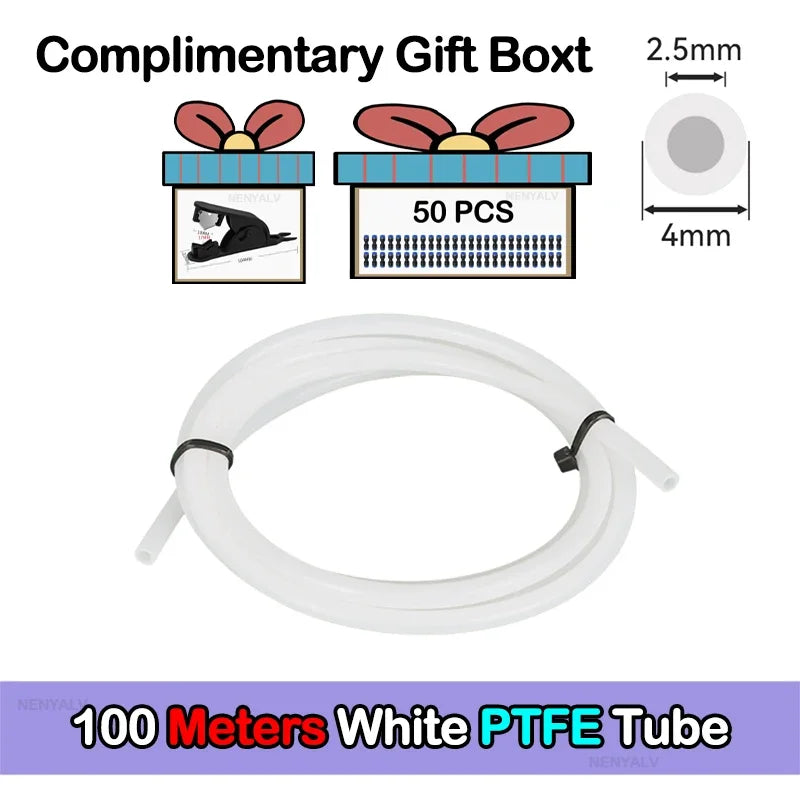 For Bambu Lab Ptfe Tube 2 5mm 4mm P1S P1P AMS A1 Mini 3D Printer Teflonto Pipe X1C Bambulab Ptfe Tube 5m/10m White Grey AMS LITE CB DROPSHIPPING