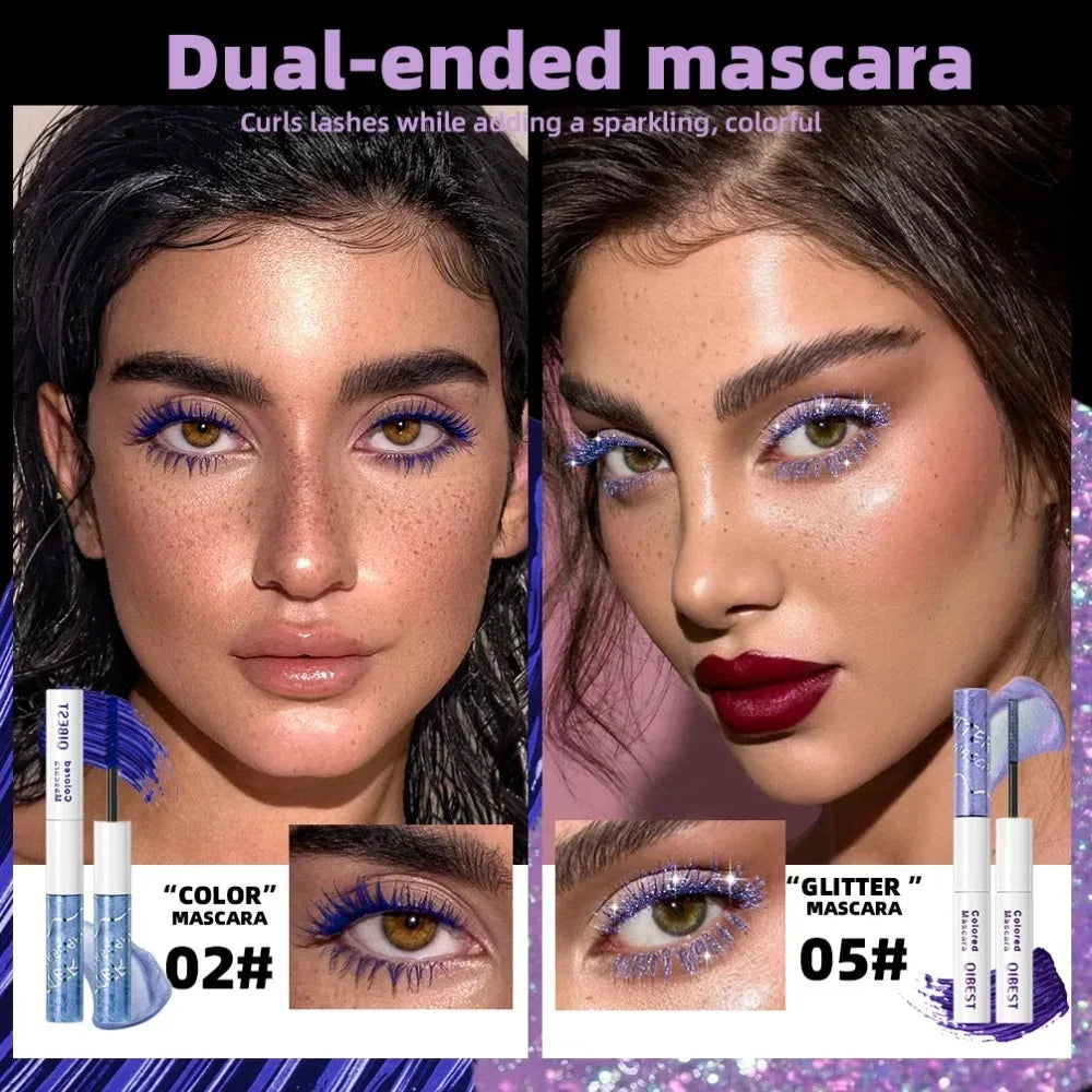 Double Head 2 IN 1 Mascara Silk Fiber Lash Mascara Volume Waterproof Lasting Non-Smudging Thick Thin Curling Mascara Eyes Makeup CB DROPSHIPPING