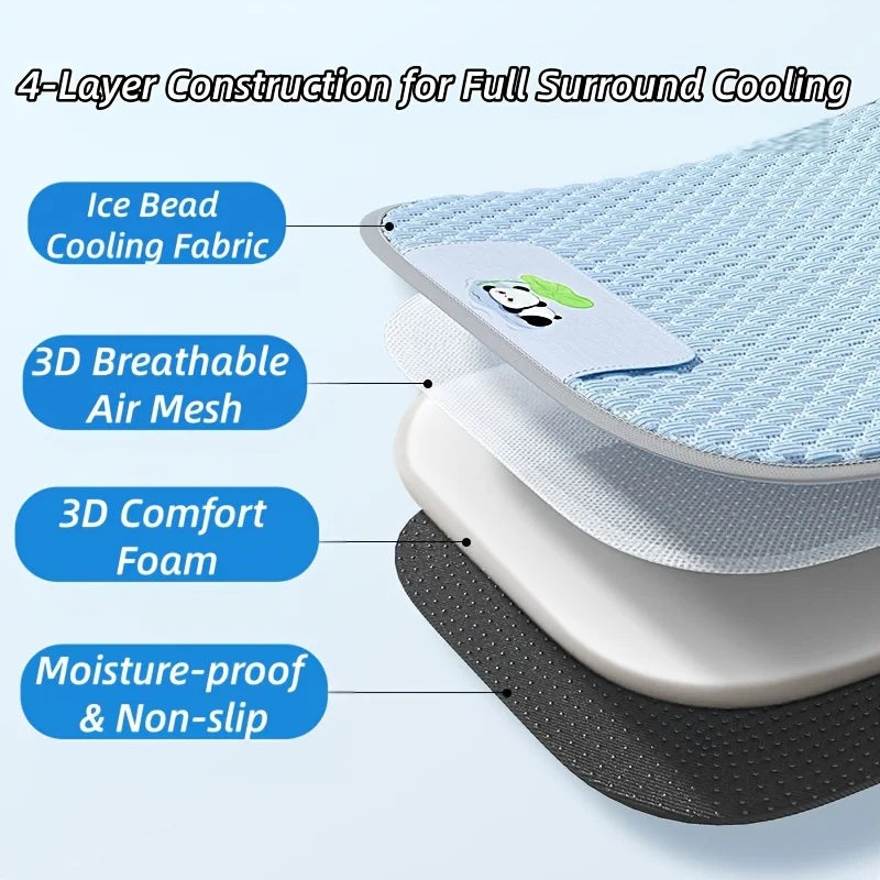 Summer Super Cool Ice Silky Fiber Dog Bed Pet Cooling Mat Breathable Heat Dissipation Dog Cat Mat Washable Pet Sleep Pad