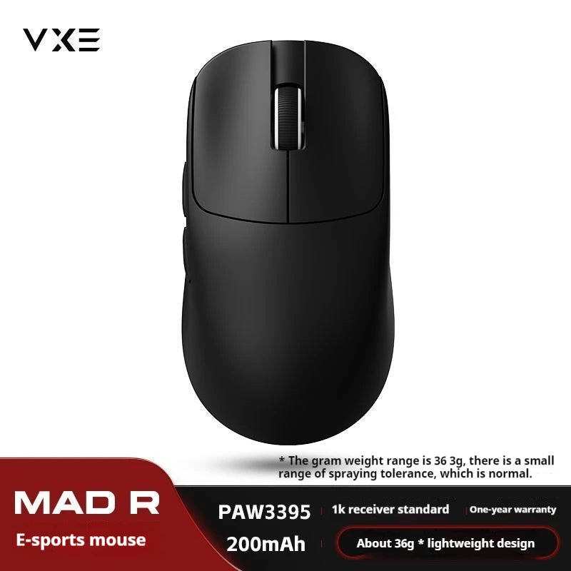 The New Vxe Mad R/R Major Gaming E-Sports Mouse Paw3395/3950 Dual-Mode Nonporous Lightweight Ergonomic Standard 8k CB DROPSHIPPING