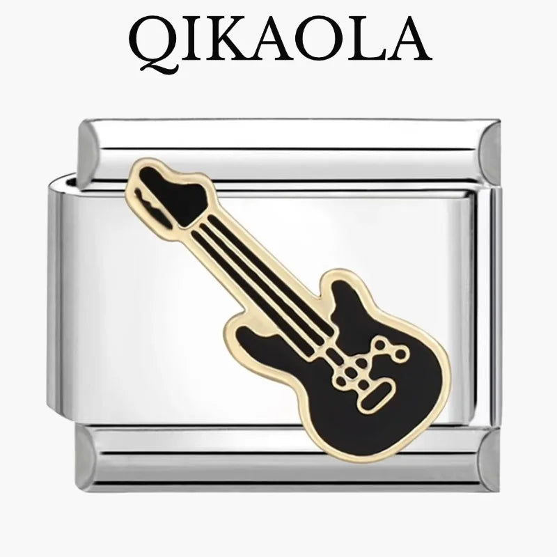 1pc Top Quality Panda Camera Red Car Guitar Italian Charms Fit 9mm Stainless Steel Bracelet Diy Jewelry Making Versatile Linking CB DROPSHIPPING