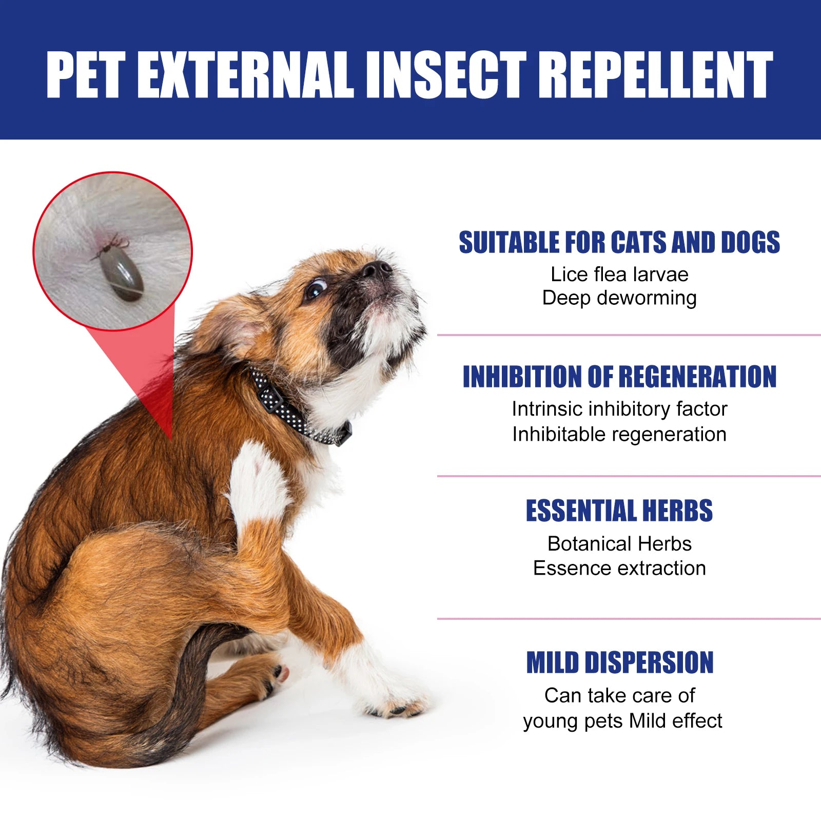 Natural Flea Spray for Dogs and Cats Plant-Based Flea and Tick Repellent Essential Oils Flea Treatment Itch Relief Spray for Pet