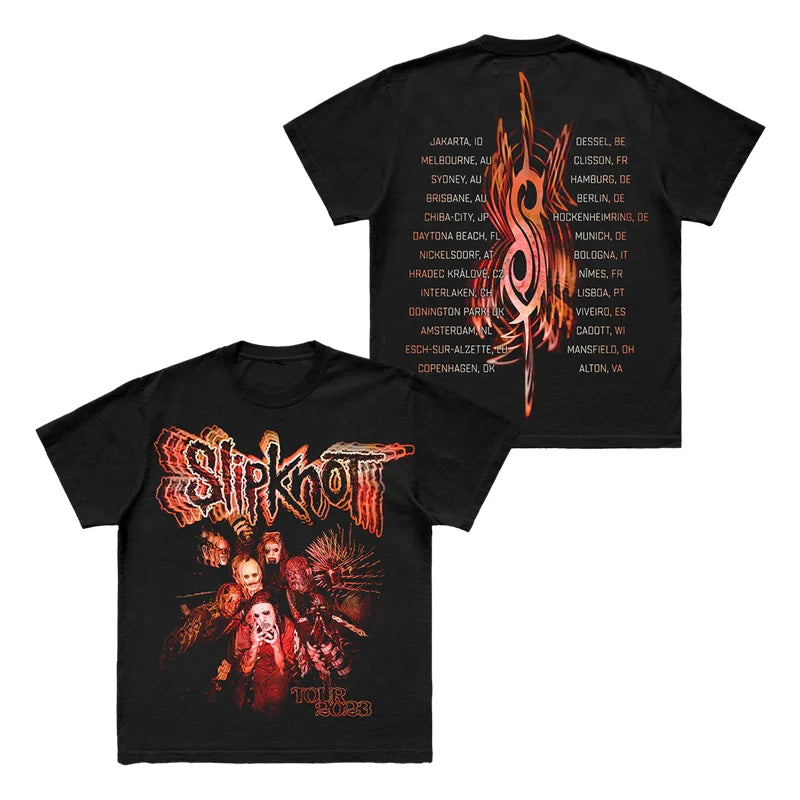 Photo SLIPKNOT Gothic Style Band T-Shirt Cotton Graphic Tee Men Women Summer Streetwear Top