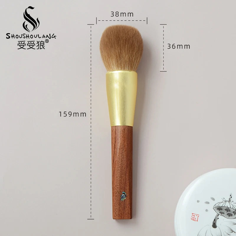 Soft Saibikoho Goat Hair Makeup Brush 1PC Shoushoulang High-end Hand Crafted Blush Contour Brush Rosewood Handle Makeup Brush
