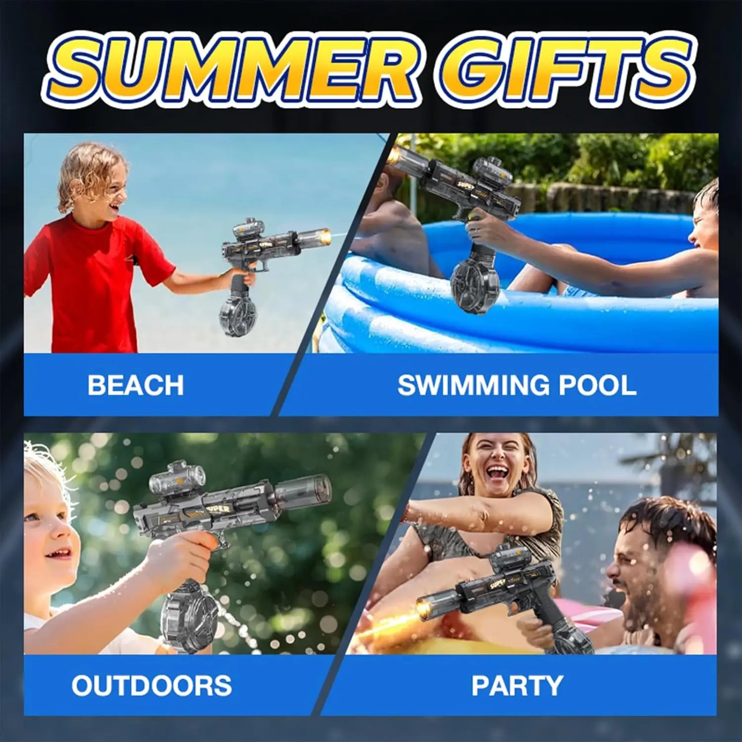 Automatic Electric Water Gun with 26FT Range, High Capacity for Pool Party and Outdoor Fun CB DROPSHIPPING