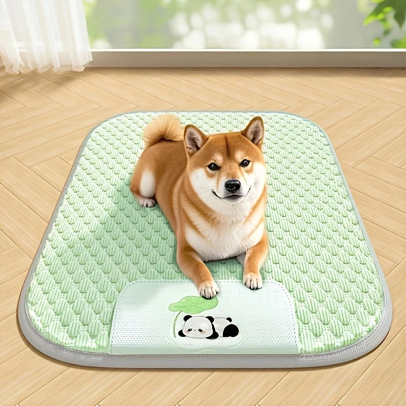 Summer Super Cool Ice Silky Fiber Dog Bed Pet Cooling Mat Breathable Heat Dissipation Dog Cat Mat Washable Pet Sleep Pad