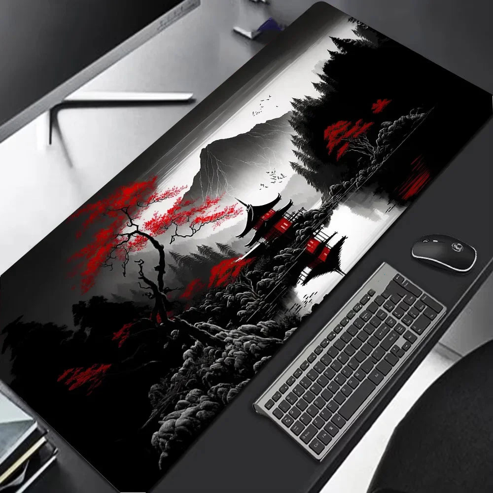 Sakura Scenery Mouse Pad Large Anti-Slip Rubber Gaming MousePad Durable Desk Pad Thick Seam Edge Suitable for Office and Gaming CB DROPSHIPPING