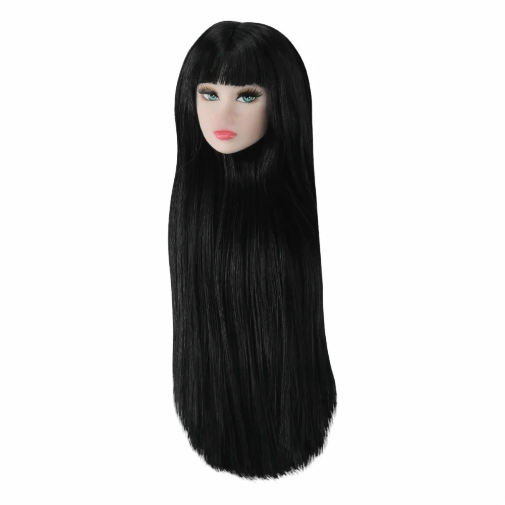 European Face Doll Head Long Hair White Normal Tan Skin Practice Makeup Head Fashion Doll Head for 11.5 Inch BJD Doll Body