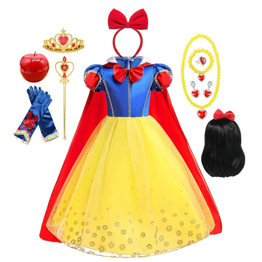 Girls Snow White Dress Kids Princess Dress Up Costumes Toddler Snow White And Huntsman Cosplay Clothing Birthday Party Outfits CB DROPSHIPPING