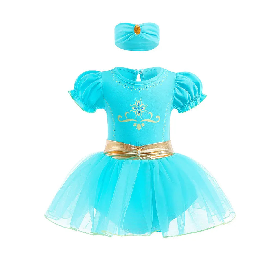 Baby Girls Costumes Kid Romper Tutu Dress with Headband Infant Baby Girl Princess Alice Clothes Aurora Belle Dress Party Costume CB DROPSHIPPING