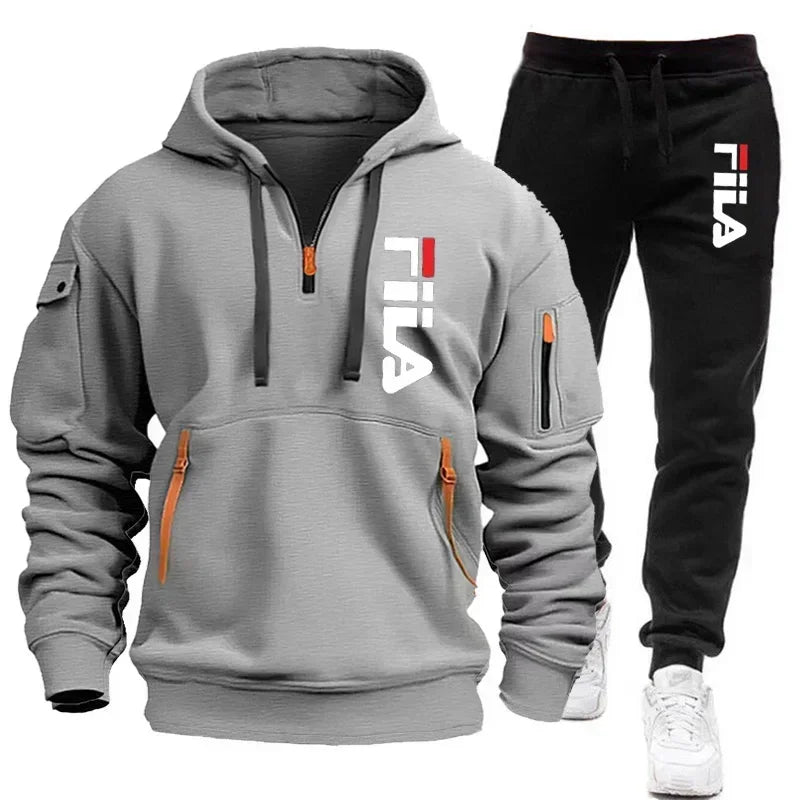 Men's hoodie set, a two-piece set of comfortable and fashionable top and casual sport pants CB DROPSHIPPING