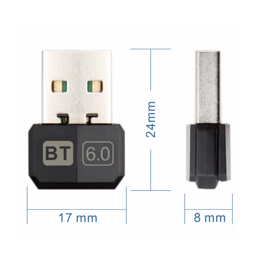 KEBIDUMEI USB Bluetooth 6.0 Adapter Bluetooth 5.4 Dongle for PC Win 11/10/8.1 Bluetooth Receiver&Transmitter for Keyboard/Mouse CB DROPSHIPPING