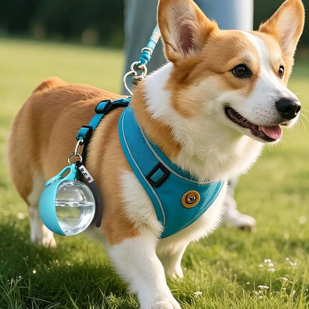 Portable Dog Water Bottle 285ml Pet Drinking Silicone Bowl with Lanyard Leak-Proof 2-in-1 Water Dispenser Walking Travel Feeders