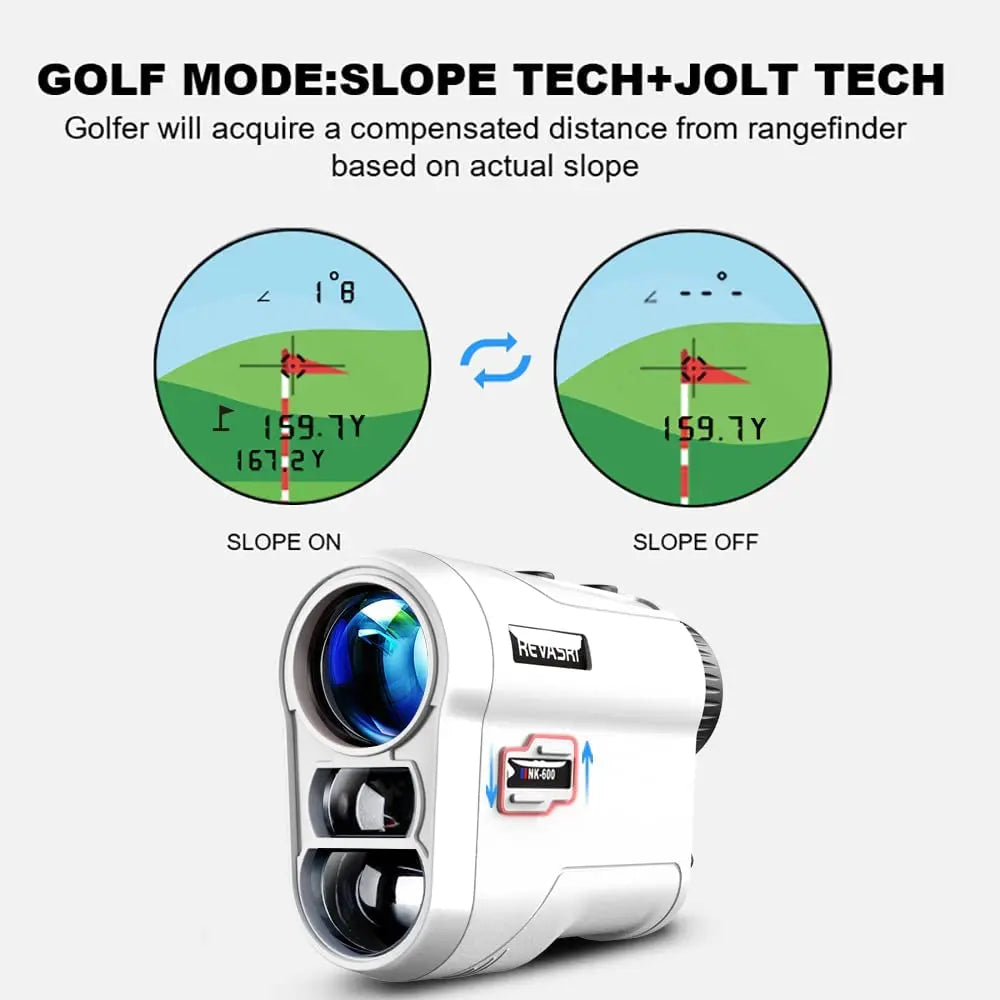 REVASRI Golf Laser Rangefinder 600M/800M/1000M with Slope and Flag Pole Lock Vibration for Golfing Sport, Hunting, Survey