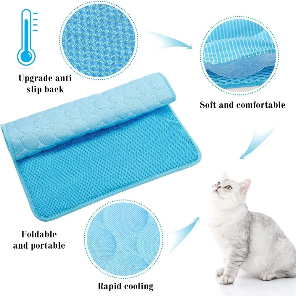 Pet Ice Pads Summer Dog Cooling Mat Cat Breathable Blanket Cat Washable Sofa Breathable Pet Dog Bed Pet Car Seat Cushion Sofa