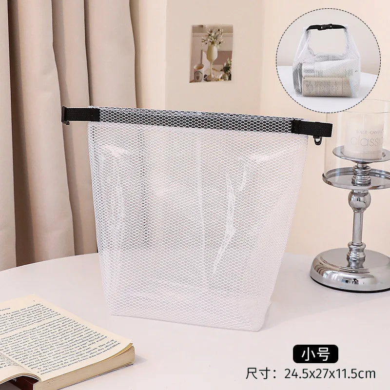 1PC Waterproof Mesh Cosmetic Bag for Travel, Gym, Bathroom, Quick-Dry Toiletry Organizer with Handle Portable Makeup Pouch CB DROPSHIPPING